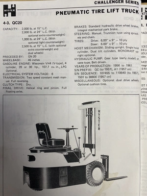 USED 1962 HYSTER QC-20