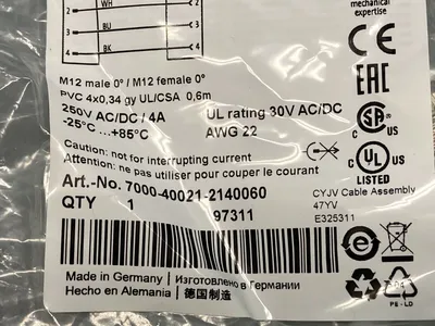 7000-40021-2140060 | Murr Electronik  Double-Ended Cordset - New