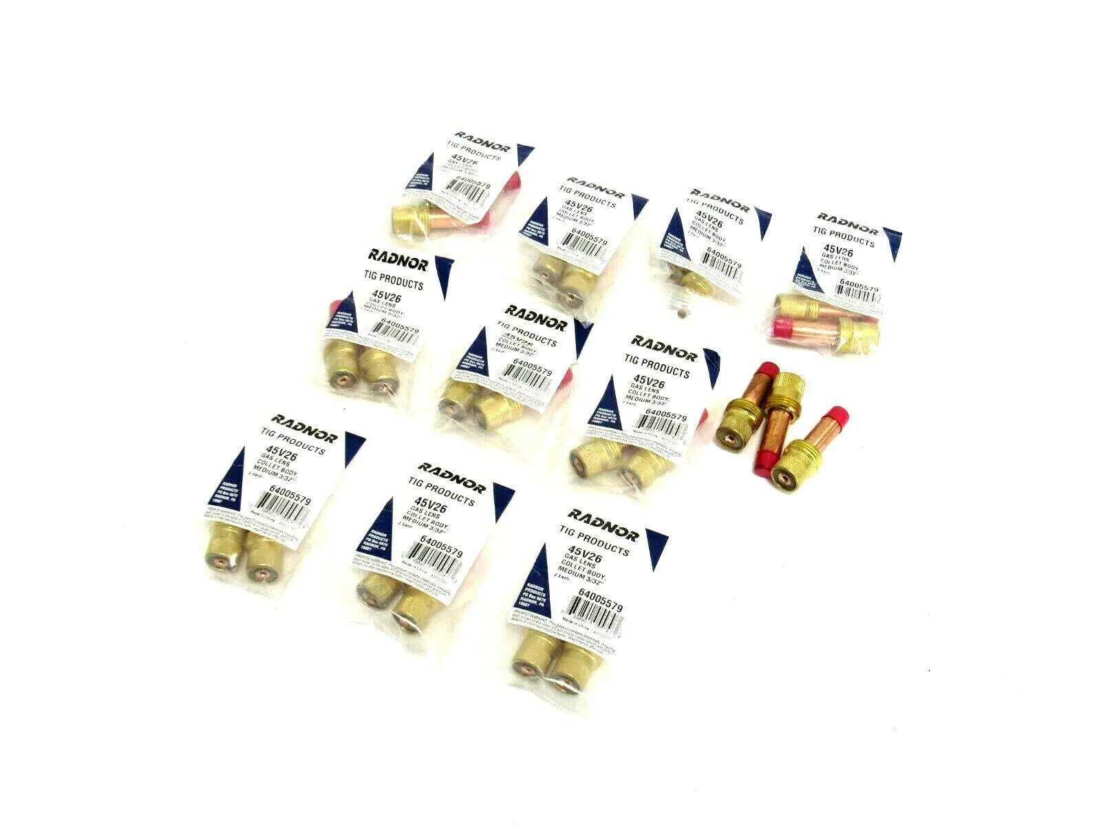 NEW LOT OF 23 RADNOR 45V26 GAS LENS COLLET BODY MEDIUM 3/32" 64005579