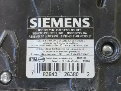 Used SIEMENS B3100 Switchgears British Columbia CA | Lenmark #243610