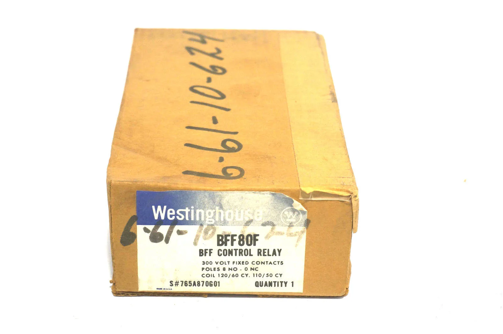 NEW WESTINGHOUSE BFF80F CONTROL RELAY