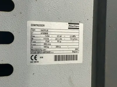 Used 2006 ATLAS COPCO GA37PLUS Miscellaneous MRO Ohio US | HGR 24 #1352743