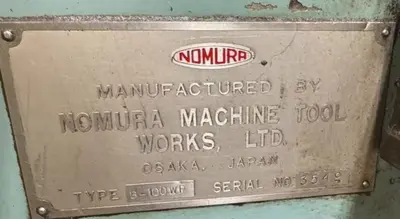 4" NOMURA MODEL #B-100WP TABLE TYPE HORIZONTAL BORING MILL 50 TAPER 96" TRAVEL: YOBRO #25193