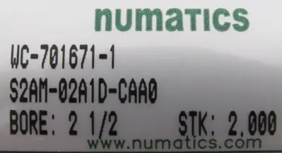 NEW NUMATICS S2AM-02A1D-CAA0 CYLINDER WC-701671-1 2-1/2" x 2" S2AM02A1DCAA0