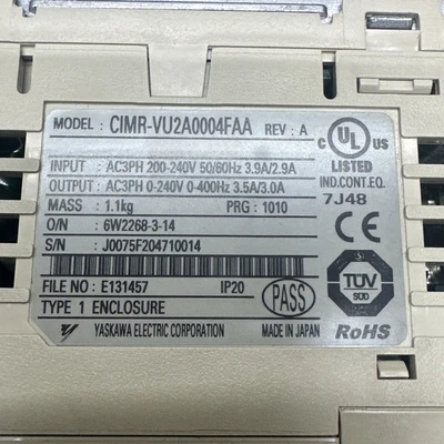 NEW Yaskawa CIMR-VU2A0004FAA