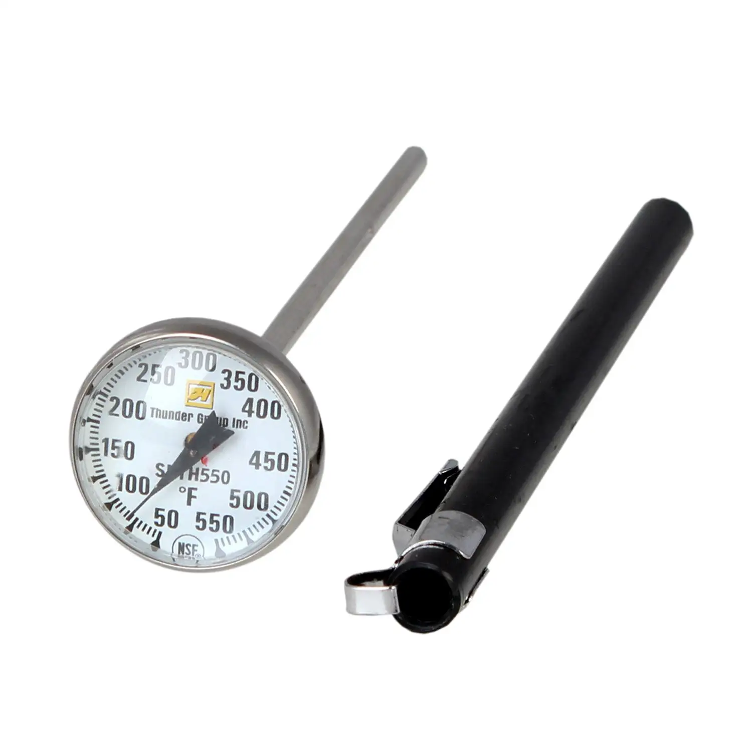 Thunder Group SLTH550C 1 1/8" Dial Type Pocket Thermometer w/ 5" Stem, 50° to 550°F - 12, (each)