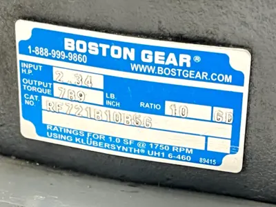 RF721-B10-B5-G | Boston Gear  Speed Reducer 10:1 Ratio 2.34HP - Used