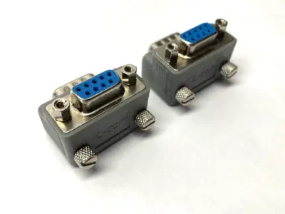USED L-COM RIGHT ANGLE MALE TO FEMALE ADAPTER DB9