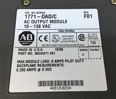 Used Allen-Bradley 1771-OADC PLC Input & Output South Carolina US | Palmetto Automation #1503146