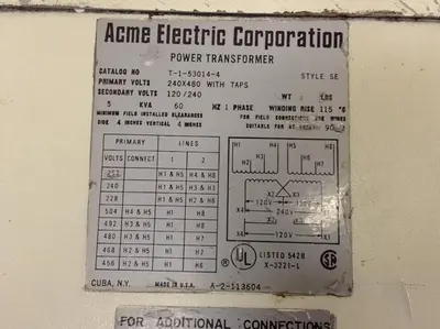USED ACME ELECTRIC T-1-53014-4