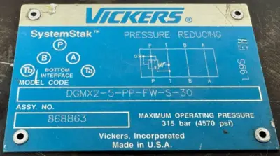 NEW VICKERS DGMX2-5-PP-FW-S-30 PRESSURE REDUCING VALVE 868863