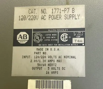 Used ALLEN-BRADLEY 1771-P7 Power Supplies Ohio US | Surplus Asset Holdings #1207206