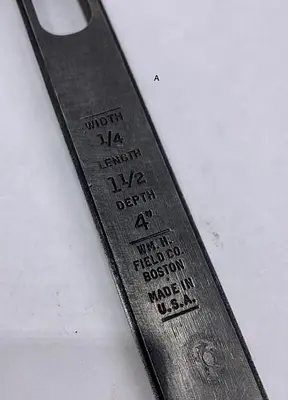 USED WH.H FIELD CO 1/4" X 1 1/2" X 4"
