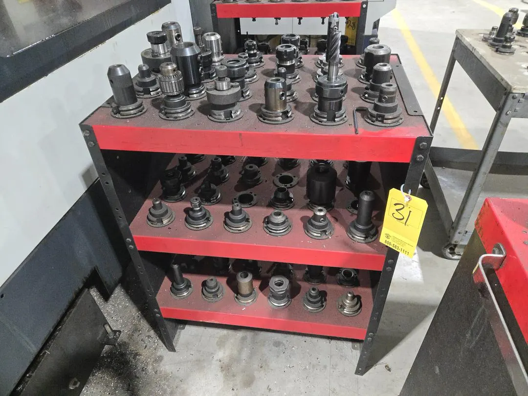 Cart and Contents; Approx (68) Cat 40 Tool Holders