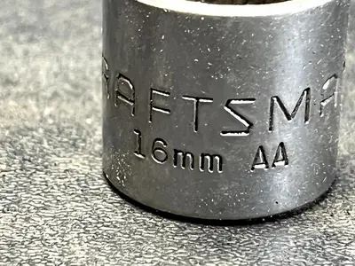 CRAFTSMAN, 3/8" DRIVE SHALLOW SOCKET, 16MM METRIC, 12 POINT