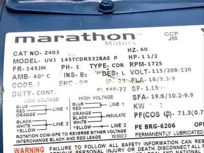 USED MARATHON 145TCDR5328AE, UVJ 145TCDR5328AE P