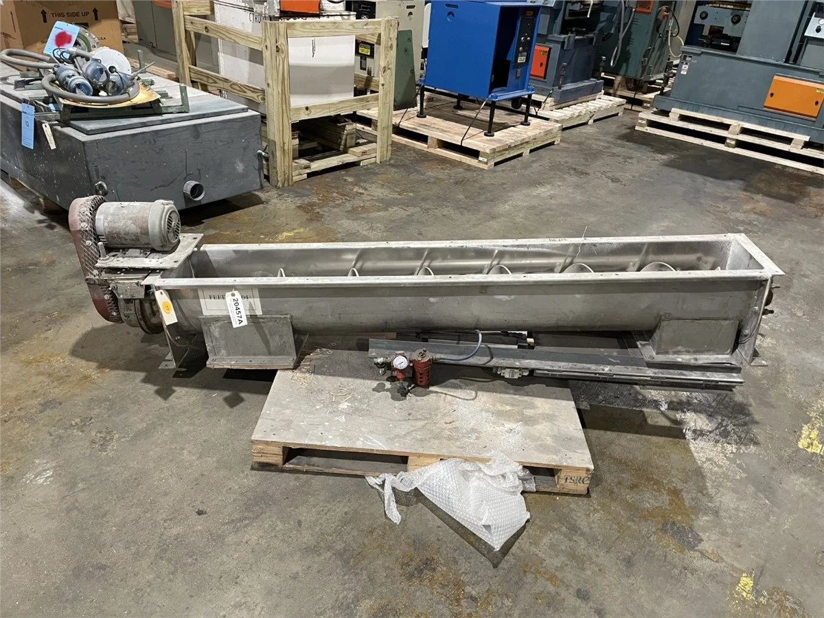 80" L x 9" Dia. Olmarc Packaging Screw / Auger Conveyor