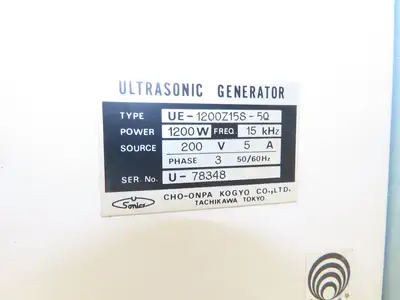 Cho-Onpa Kogyo P1200 Ultrasonic Generator 1200W 15Khz 200V 3PH UE-1200Z15S-5Q