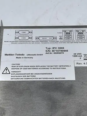 Used METLAR TOLEDO METLAR TOLEDO IPC3000 Computer Accessories | ND Industrial Surplus #1216046