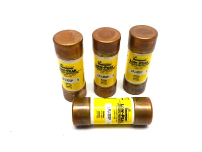 USED BUSSMANN LOW-PEAK TIME DELAY DUAL ELEMENT FUSE CLASS J