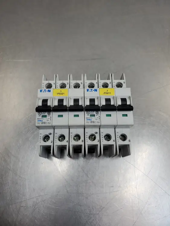 Used Eaton FAZ-D 10/3-NA Circuit Breaker, 10A, 480Y/277V Circuit Breakers | Palmetto Automation #1150448