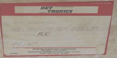 USED DET-TRONICS R6006C1008 RELAY MODULE 002478-002