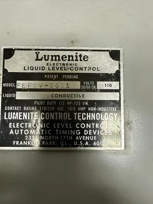 New | in-Stock LUMENITE FLFTV-2011 Industrial Controls Ohio US | Surplus Asset Holdings #1242974