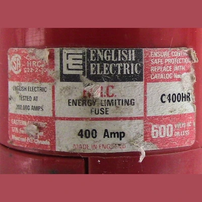 English Electric Class H 400 Amp Fuse