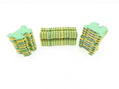 Allen Bradley 1492JG6 6mm² Grounding Terminal Block Green/Yellow Lot of 34