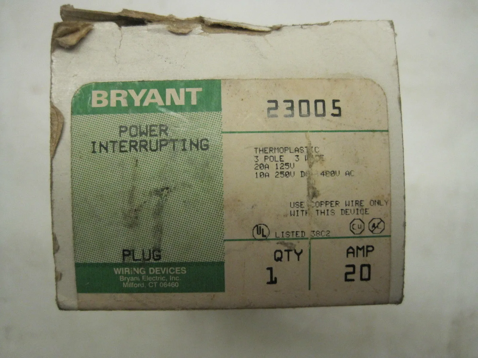 NEW BRYANT 23005 POWER INTERRUPTING PLUG