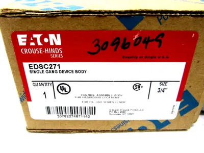 NEW EATON CROUSE-HINDS EDSC271 SINGLE GANG DEVICE BODY