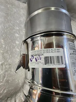 DOUBLE WALL STAINLESS STEEL ELBOW SSD4'' 90 DEG