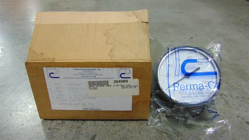 Perma-Cal 111RIB23A01 Pressure Gauge 0-160 PSI New NIB
