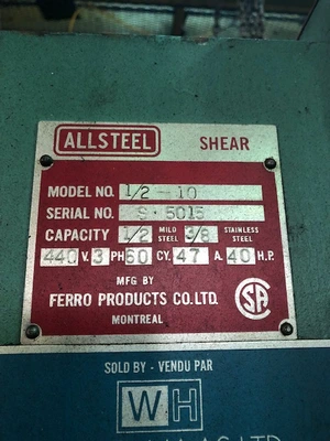 USED ALLSTEEL 1/2/2010