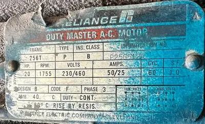 Mixer, Dispersion, 20 HP, 2-Speed, Explosion Proof, VFD #S745359