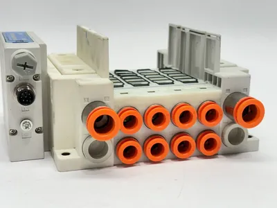 SS5Y7-10SA3N-04BS-N11 | SMC  Pneumatic Manifold EX500 4-Station 32 Output - Used
