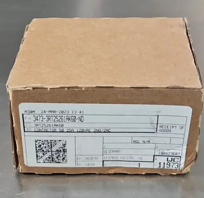 Siemens 3RT25261AK60 4Pole Contactor 25A 11kW 120Vdc Coil (BIN424)