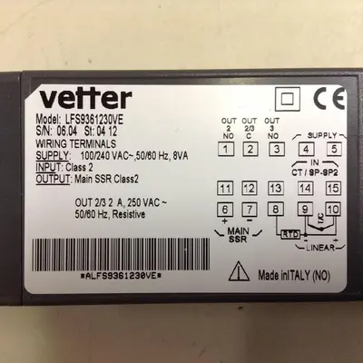 Used VETTER LFS9361230VE Temperature Controls Michigan US | Ideal Machinery #1310411