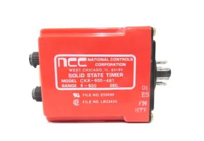 USED NATIONAL CONTROLS CORP. CKK-600-461 TIME DELAY RELAY CKK600461