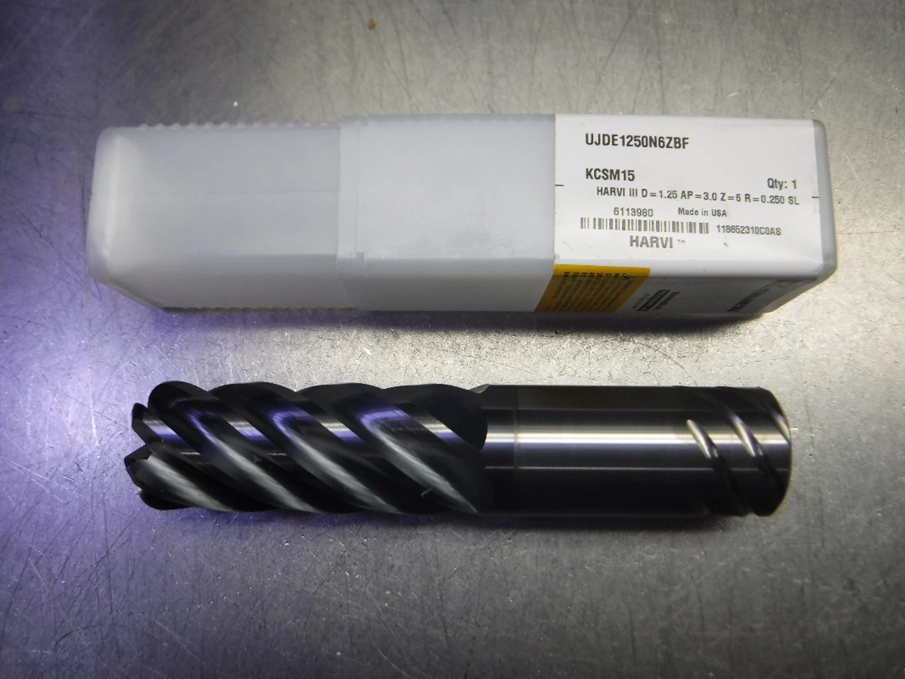 Kennametal 1.250" 6 Flute Carbide Endmill UJDE1250N6ZBF KCSM15 (LOC3367)