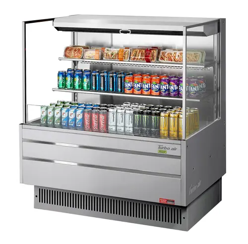 Turbo Air TOM-48L-UF-S-3S-N 46 3/4" Horizontal Open Air Cooler w/ (3) Levels, 115v