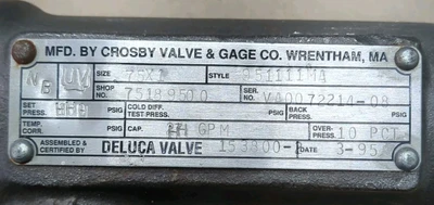 USED Crosby Valve & Gage Co. 951111MA