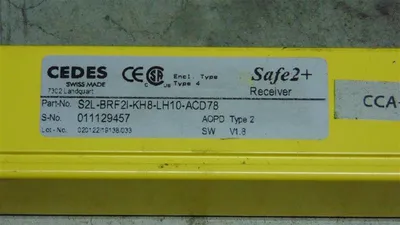 Cedes S2L-BRF2I-KH8-LH10-ACD78 Safe2+ Light Curtain Receiver 45" Used