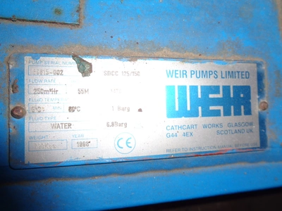 4000 LPM Weir M/S Centrifugal Pump 55 kW