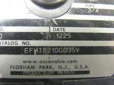 Asco EFHT8210G035V Explosion proof & Watertight Solenoid Valve 120V 3/4" NPT