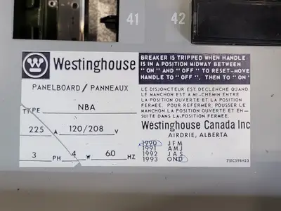 Used WESTINGHOUSE NBA Switchgears British Columbia CA | Lenmark #835445
