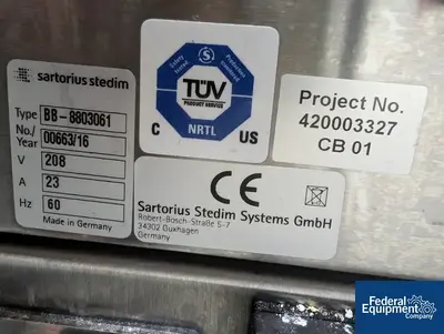 USED Sartorius 500 Liter Sartorious Single Use Bioreactor, Model STR 500 DW