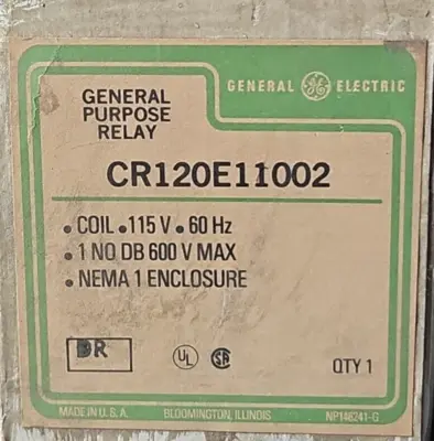 GE CR120E11002 RELAY W/ENCLOSURE. Loc4E34