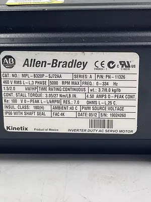 Used ALLEN-BRADLEY ALLEN-BRADLEY MPL-B320P-SJ72AA SER A Servo Motors | ND Industrial Surplus #1216127