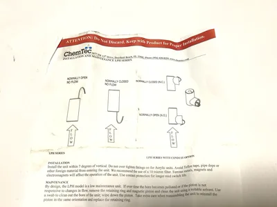 Chemtec LPH3753BASPDT FLOW MONITOR SWITCH